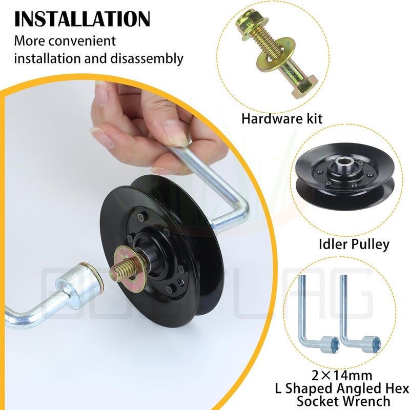 BOSFLAG 756-04325 Idler Pulley Replaces MTD 756-04325 Cub Cadet 756-04325 Troy Built 756-04325 Pulley 756-04325 756 04325 75604325 for Craftsman T1000 T1200 T1400 T1600 T1800 T2700 T1100 T3000 Tractor - Image 5